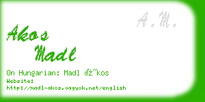 akos madl business card